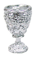 Dollhouse Miniature Ornate Goblet Silver